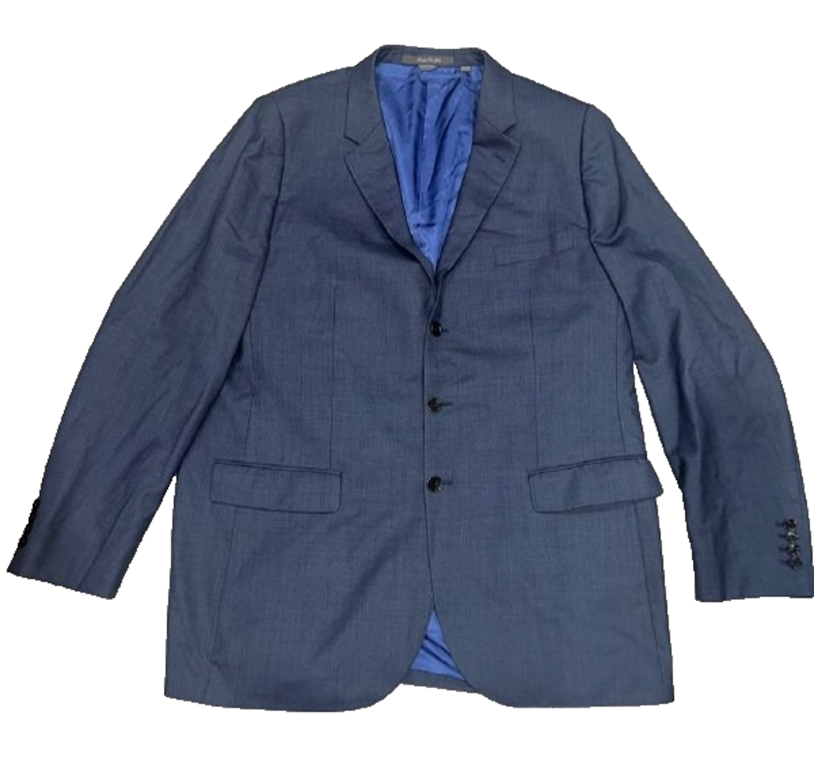 Indochino Deep Blue 100% Wool Blazer 2 Buttons Jacket Men 32 B A008092
